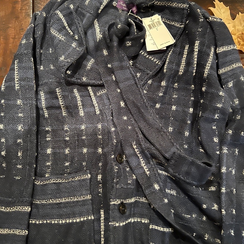 Authentic Ralph Lauren Purple Label's Shibori-inspired jacket.